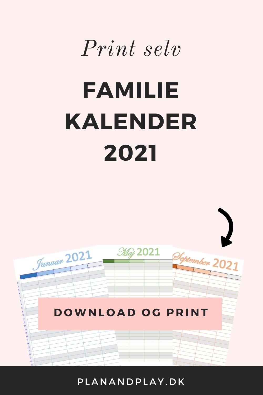 Print selv familiekalender - Plan & Play